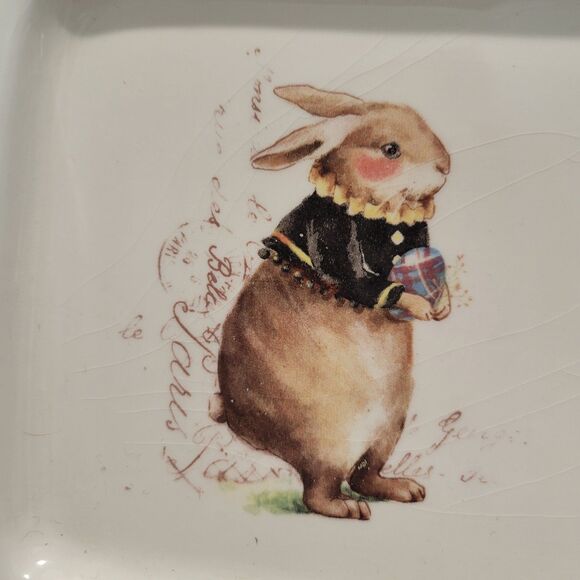 Vintage Spring Rae Dunn By Magenta Paris Rabbit Tray Rare READ Charming Cottage - Picture 4 of 9